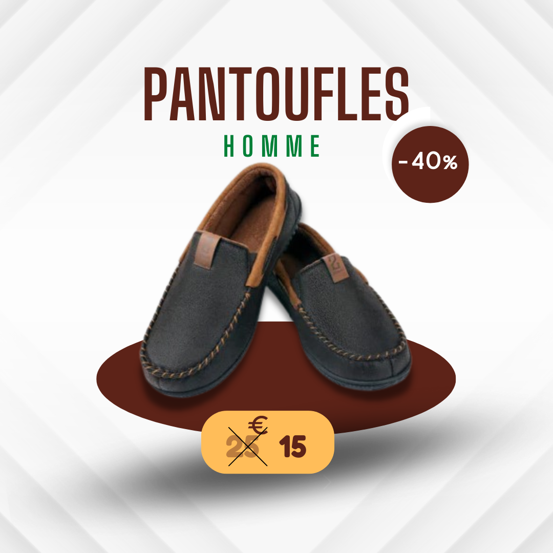 Pantoufles pour homme en daim