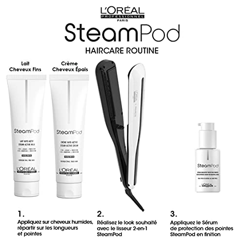 Steampod 3.0 | Lisseur Vapeur Professionnel 2-en-1 : Lissage & Wavy | Céramique Fer à lisser à la technologie vapeur | Adapté à tous types de cheveux | L'Oréal Professionnel| 17.3 x 5.6 cm