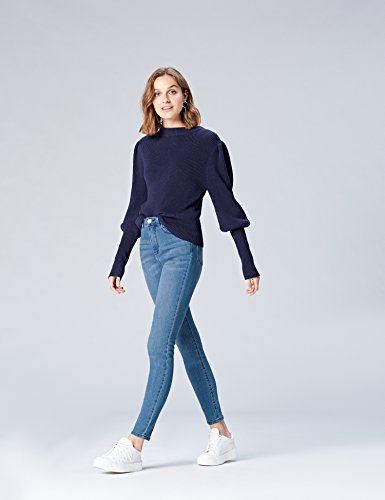 Marque Amazon - find. Jean Skinny Taille Haute Femme, Bleu (Light Wash)